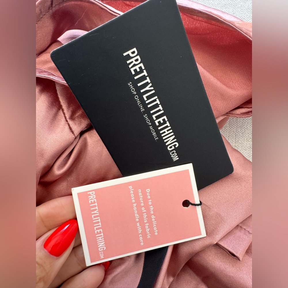PrettyLittleThing Blush Satin Mini dress